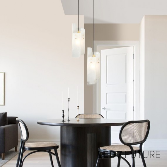 Loft Industry Modern - White Marble 2Plate Pendant